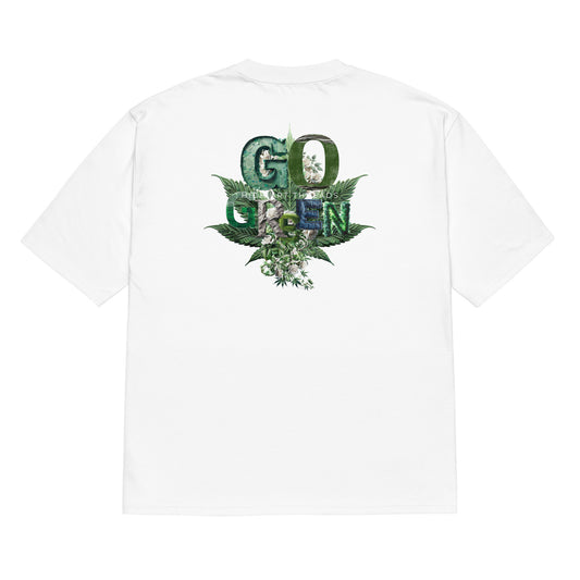 Go Green Oversized Heavyweight (White) Tee