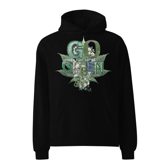 Go Green Unisex Oversized (Black) Hoodie