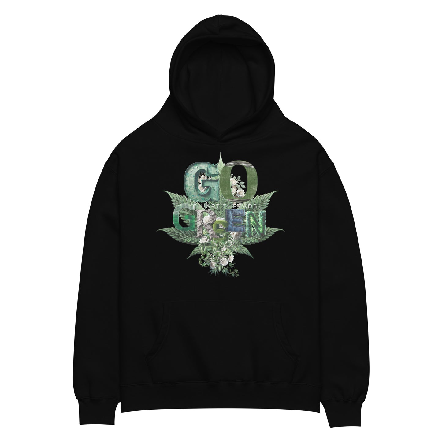 Go Green Unisex Oversized (Black) Hoodie