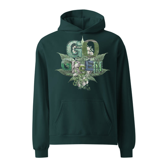 Go Green Unisex Oversized (Pine Green) Hoodie