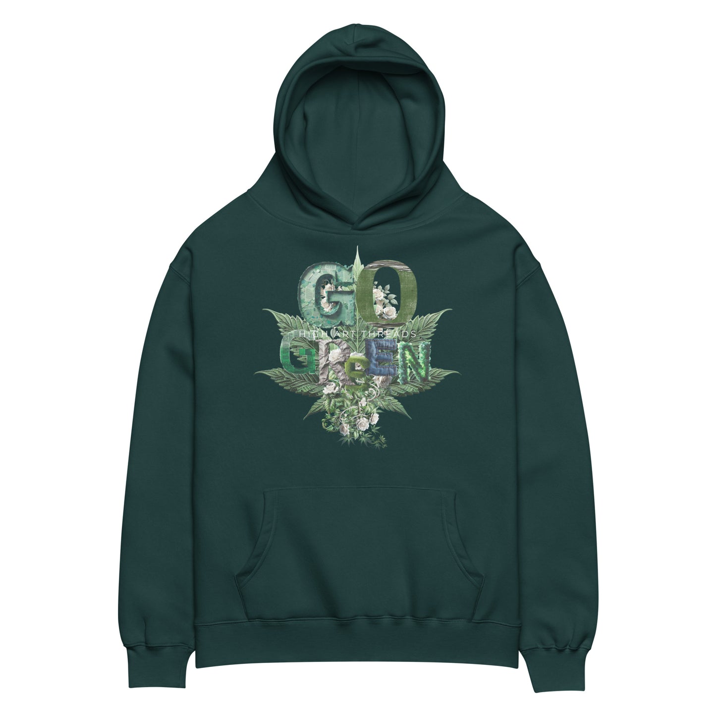 Go Green Unisex Oversized (Pine Green) Hoodie