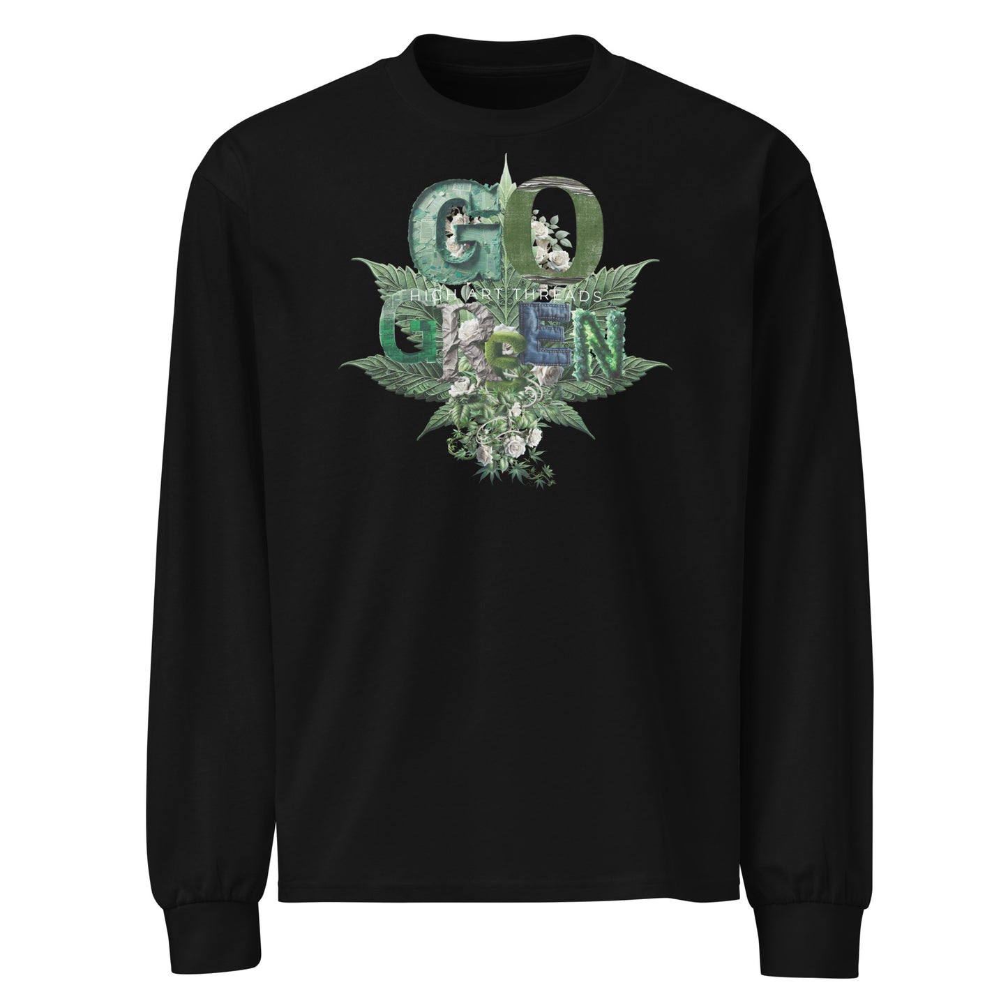 Go Green Heavyweight Long Sleeve (Black) Tee