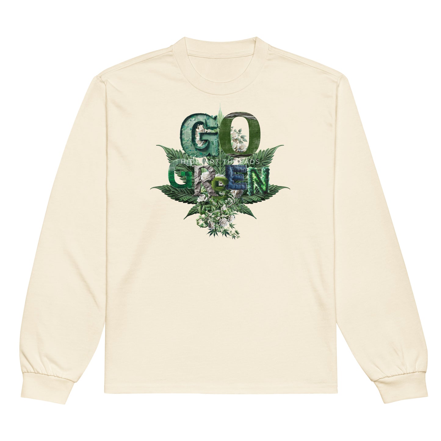 Go Green Heavyweight Long Sleeve (Cream) Tee