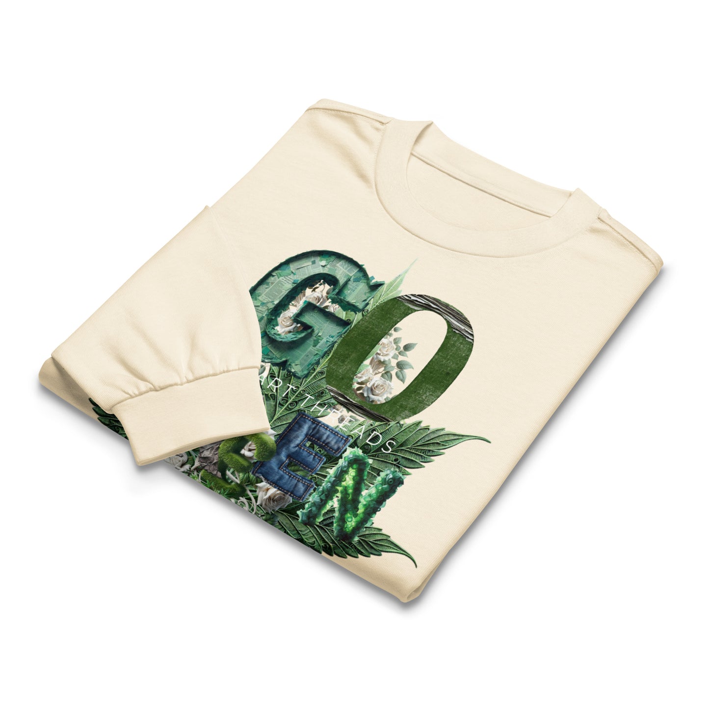 Go Green Heavyweight Long Sleeve (Cream) Tee