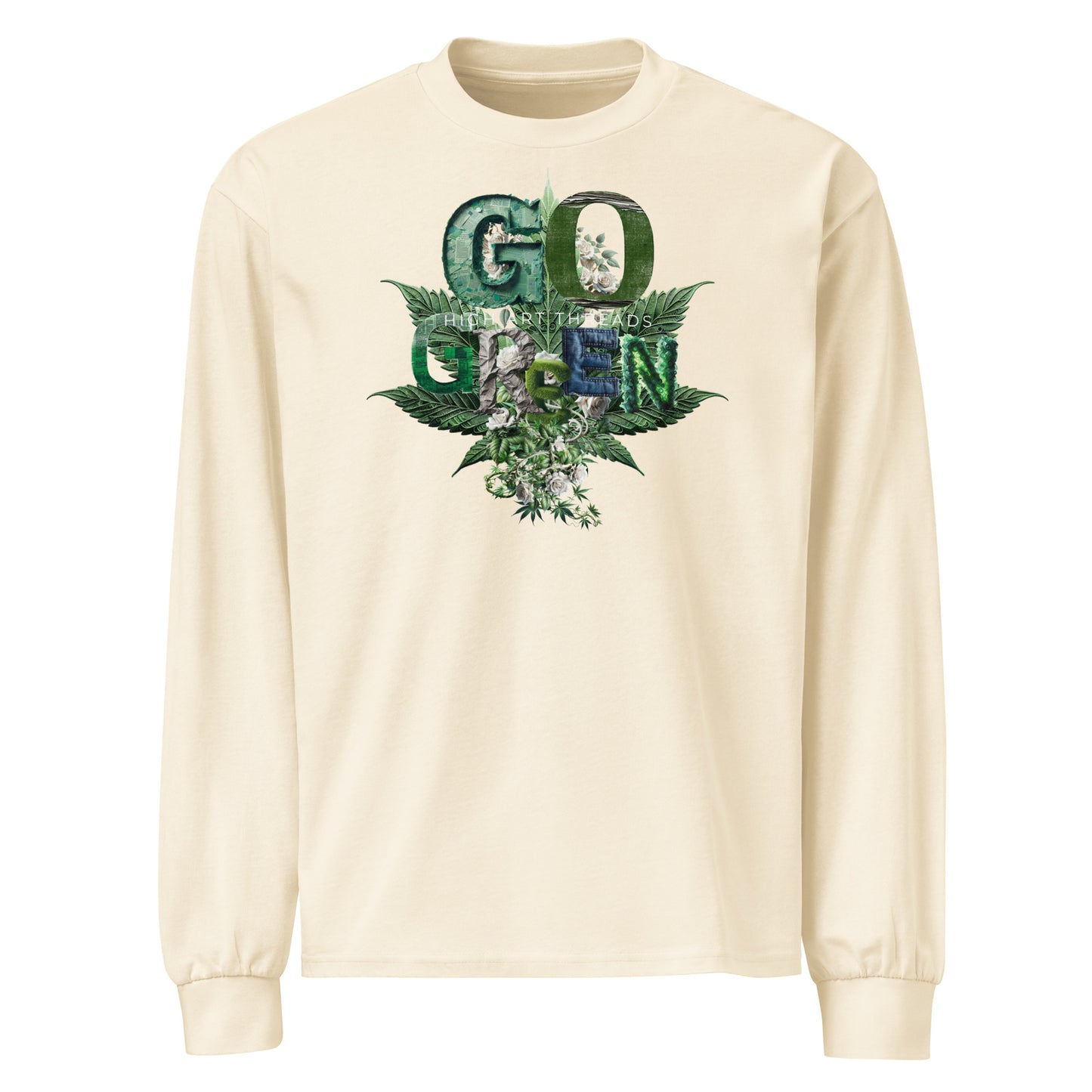 Go Green Heavyweight Long Sleeve (Cream) Tee